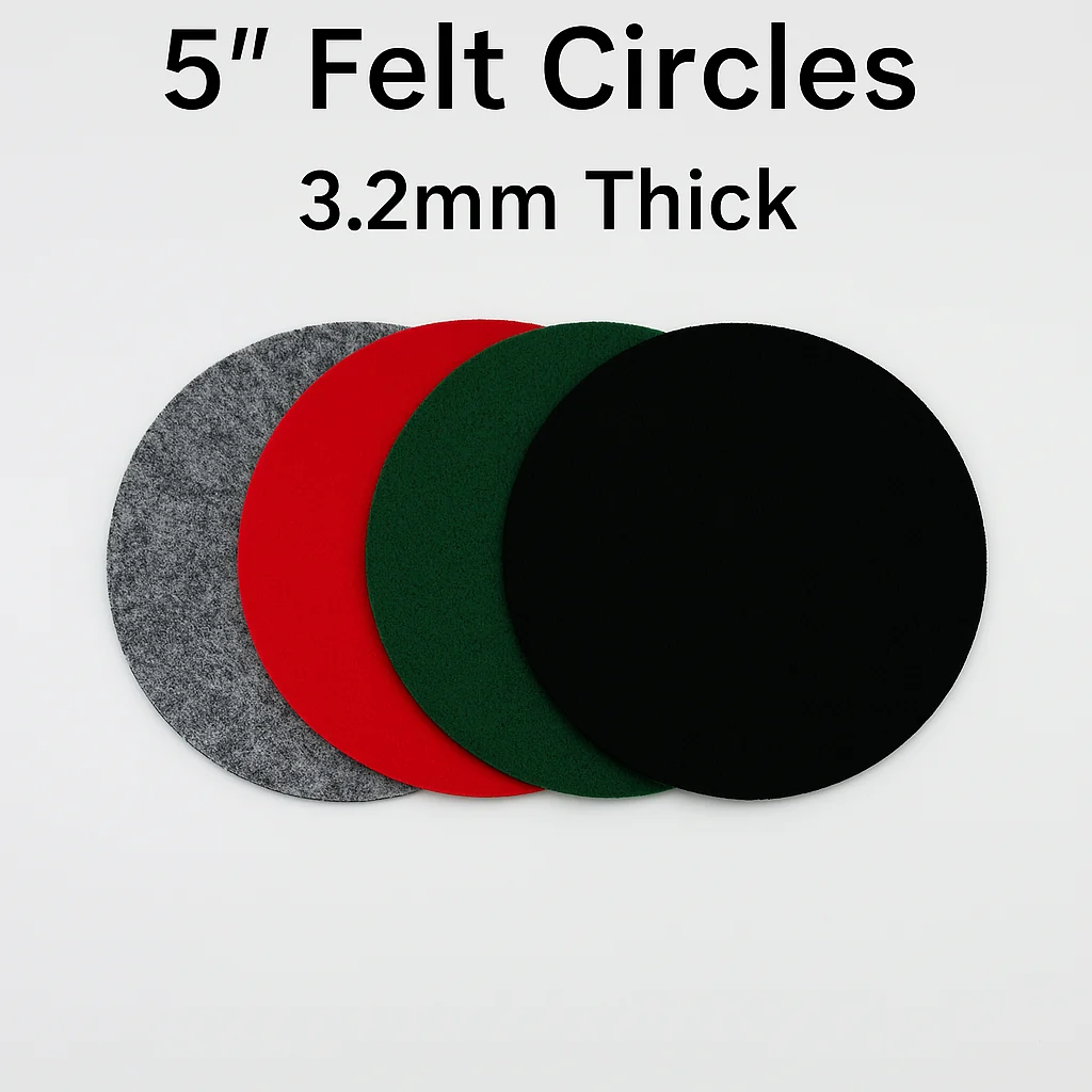 5 inch Thick Acrylic Felt Circles 3.2mm pack of 5 multi color - Image 6