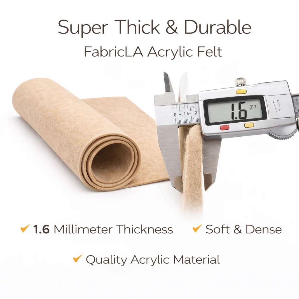 Acrylic Felt Fabric 1.6mm – Charcoal, 72" Wide, 160 GSM | By the Yard - Image 3
