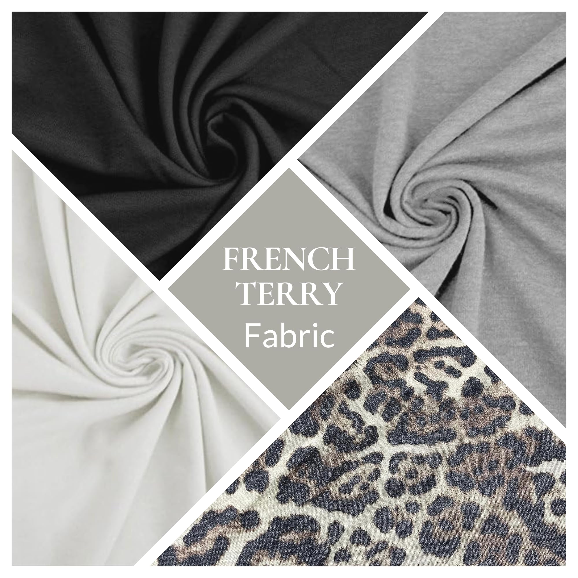 French Terry Fabric | Heather Grey Cotton Spandex 4-Way Stretch 10.5oz - Image 3