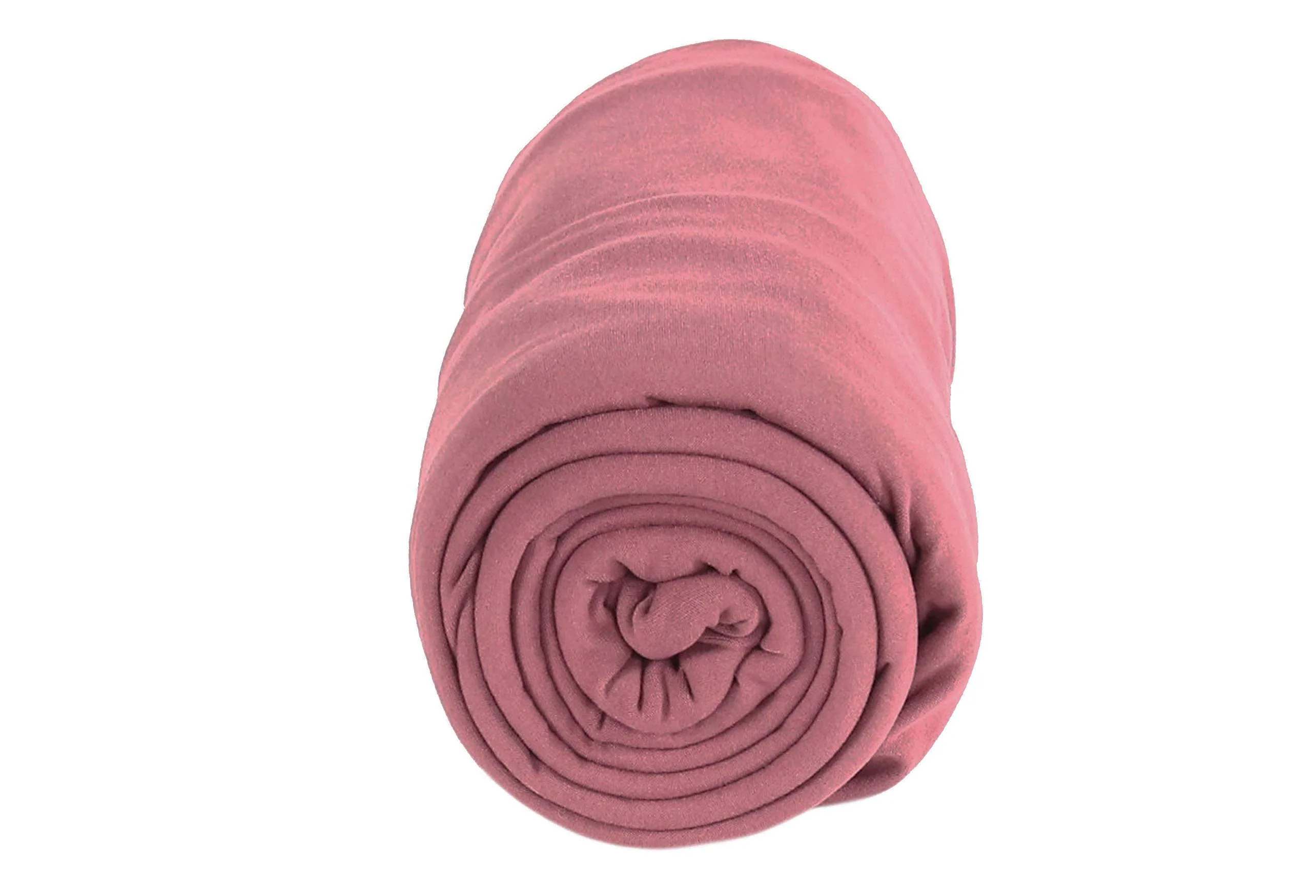 DTY Double Brushed Polyester Spandex Knit Fabric | Mauve - Image 4