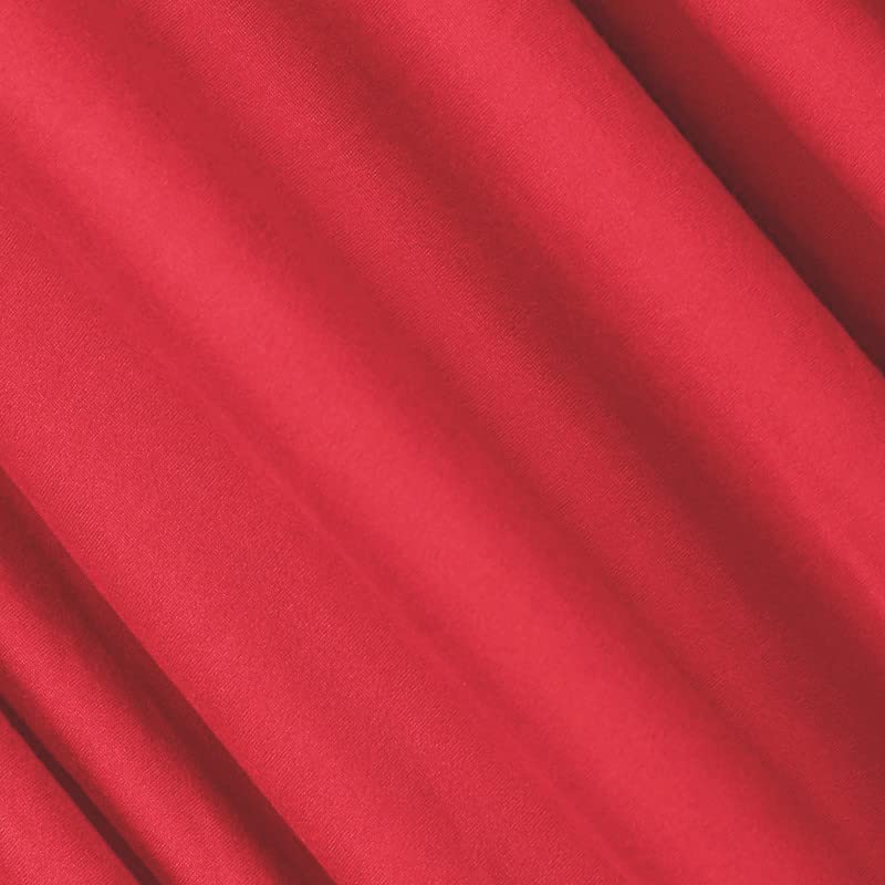 DTY Double Brushed Polyester Spandex Knit Fabric | Red - Image 3