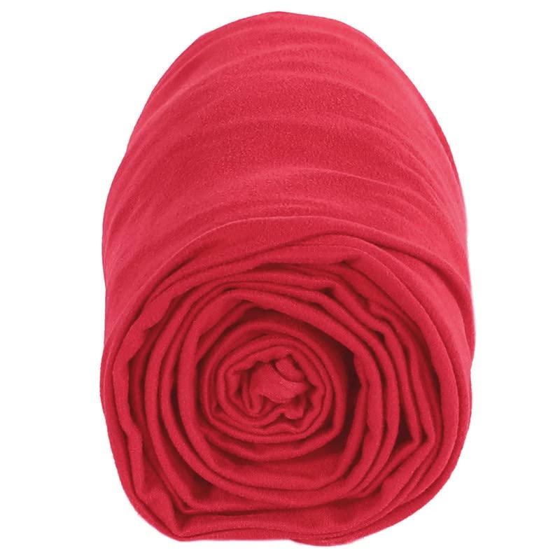 DTY Double Brushed Polyester Spandex Knit Fabric | Red - Image 4