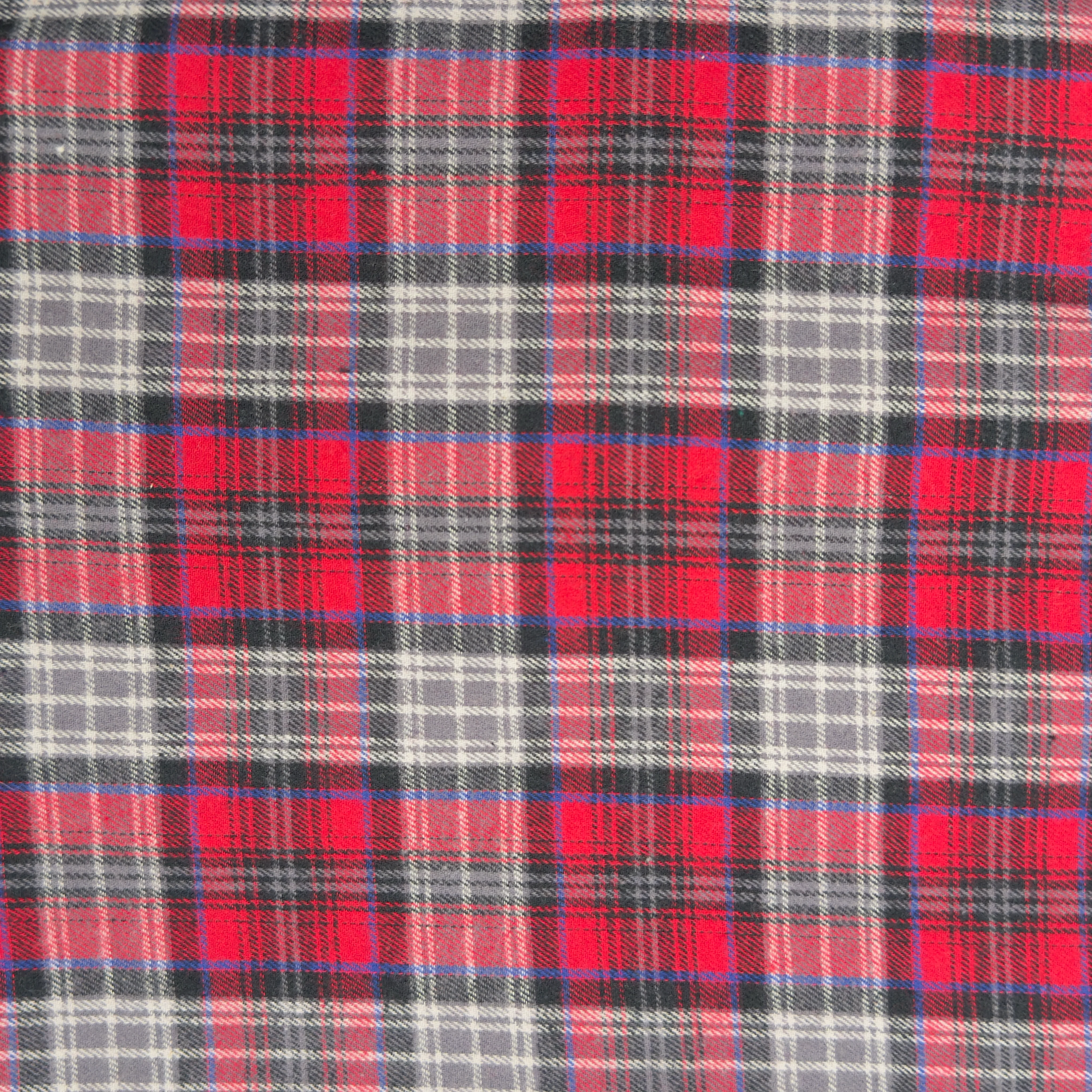 Cotton Flannel Fabric by the Yard – Red Slate Check, 60" Wide