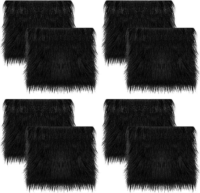 Faux Fur Fabric Squares – 8 Pcs 10x10 Shaggy Craft Fur Patches