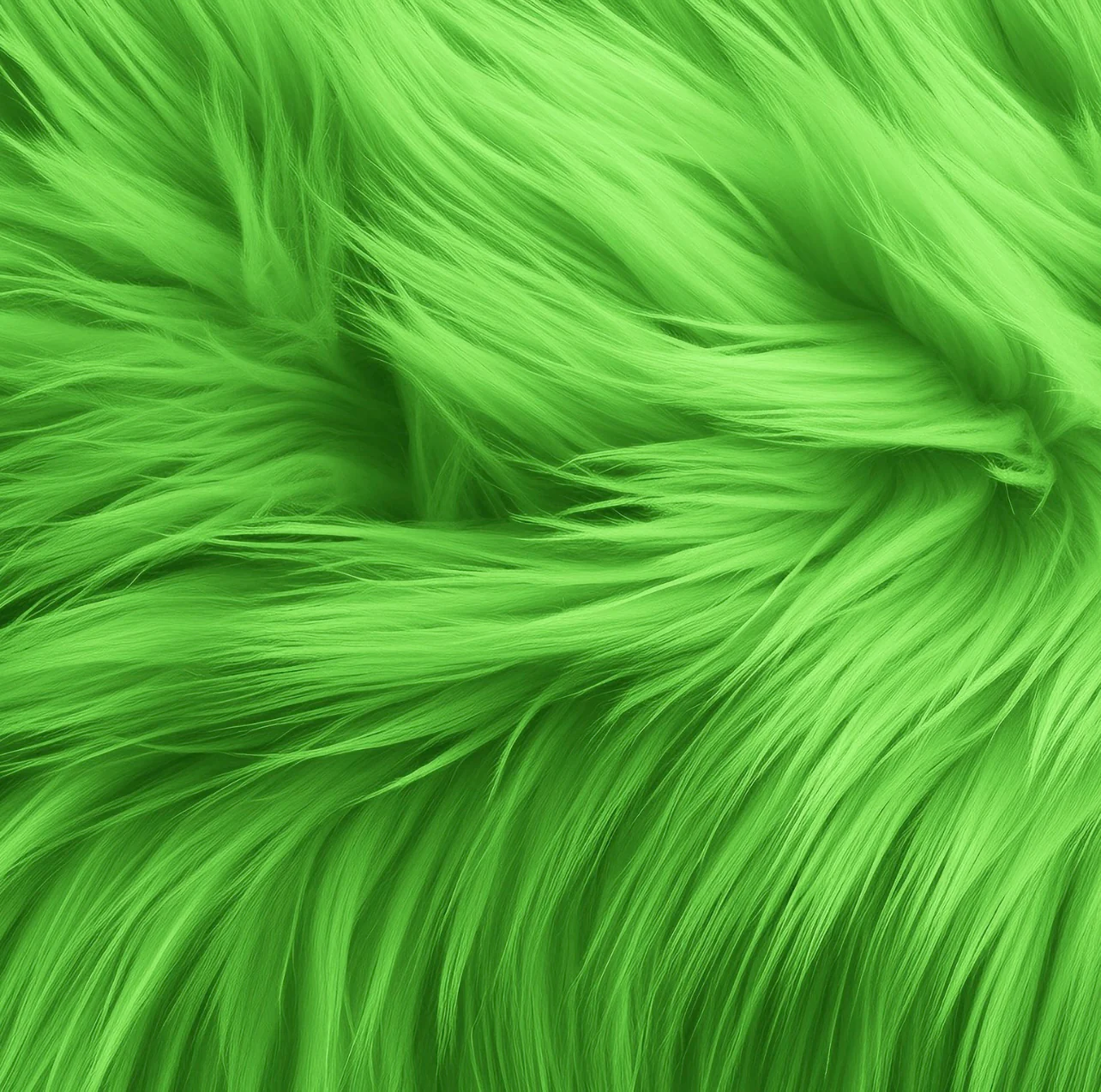 Faux Fur Fabric Squares | Lime Green