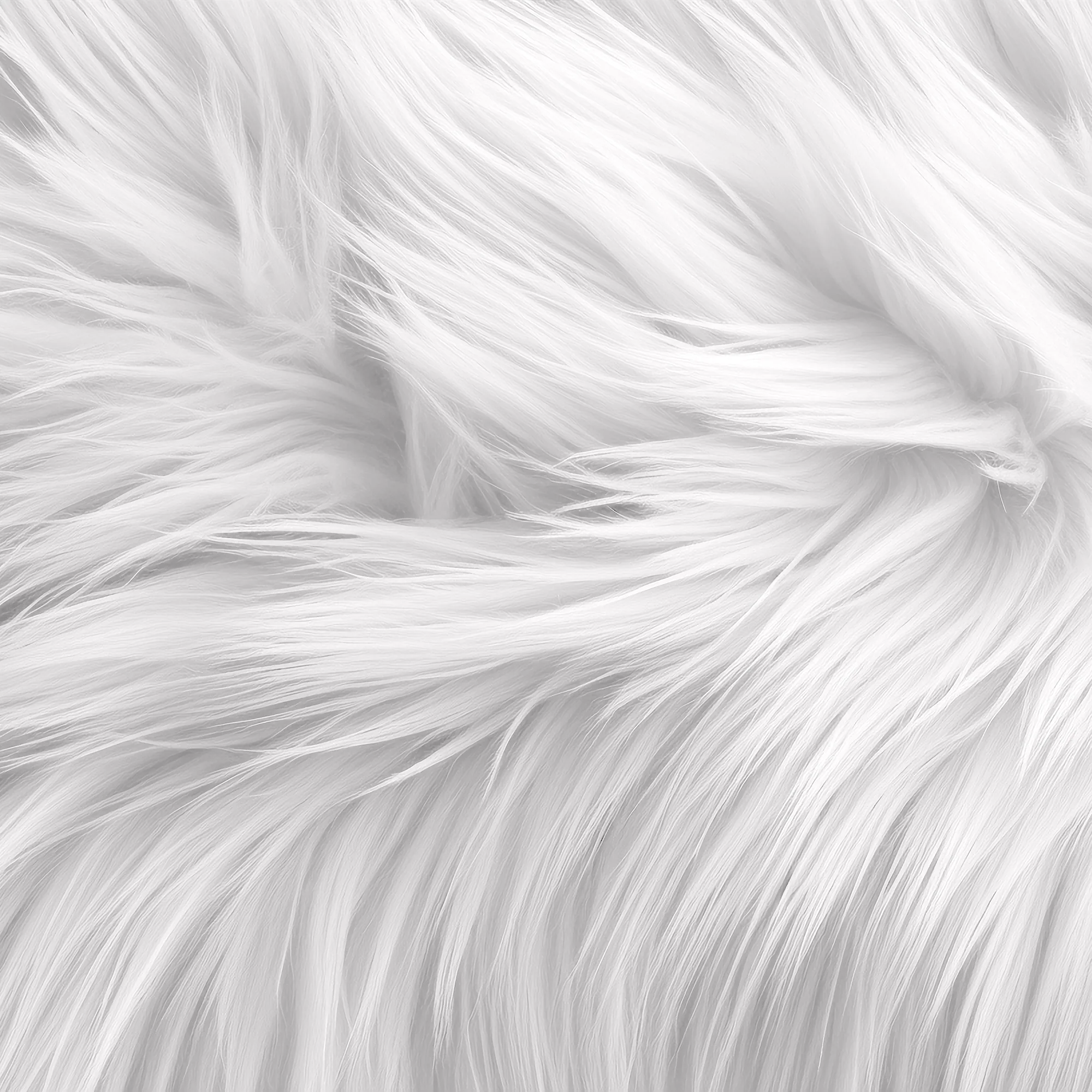 Faux Fur Fabric Squares | White