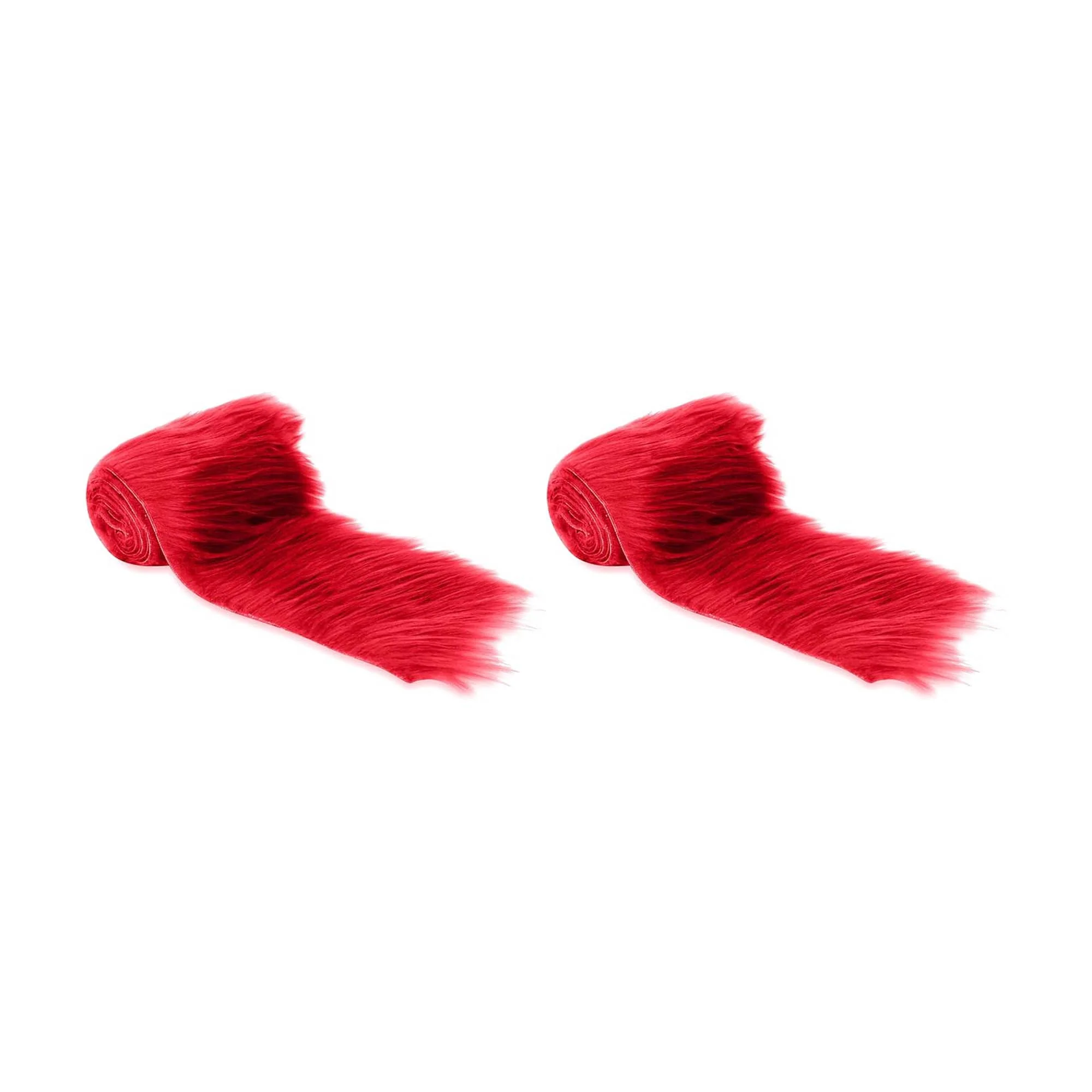 Faux Fur Fabric Trim Ribbon - Pre-Cut | Red