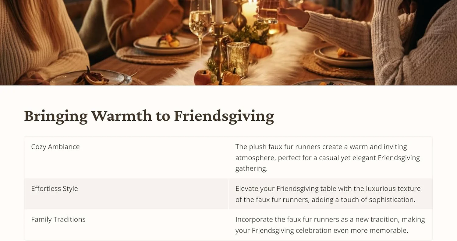 Faux Fur Table Runners – Elegant Decor for Every Occasion - Off White - Image 8