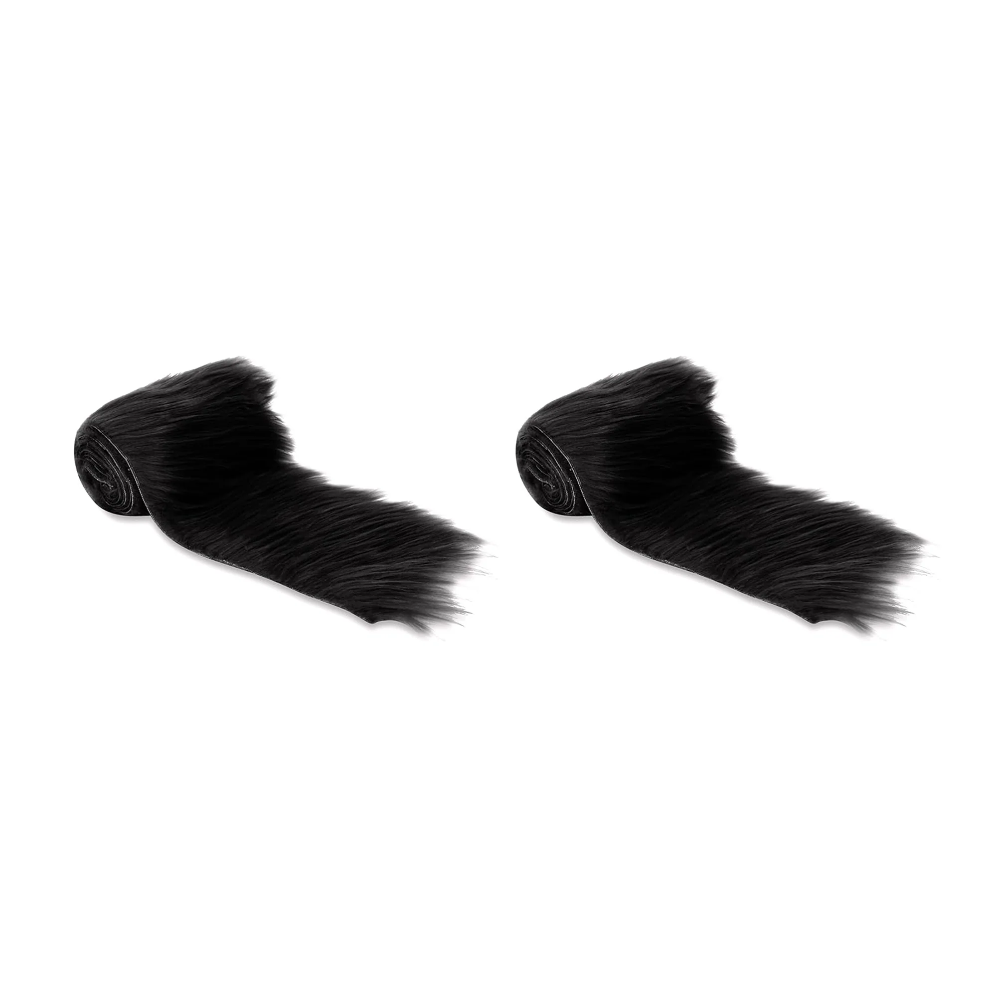 Faux Fur Trim Ribbon for Crafts | Precut Craft Fur Bundles | Black