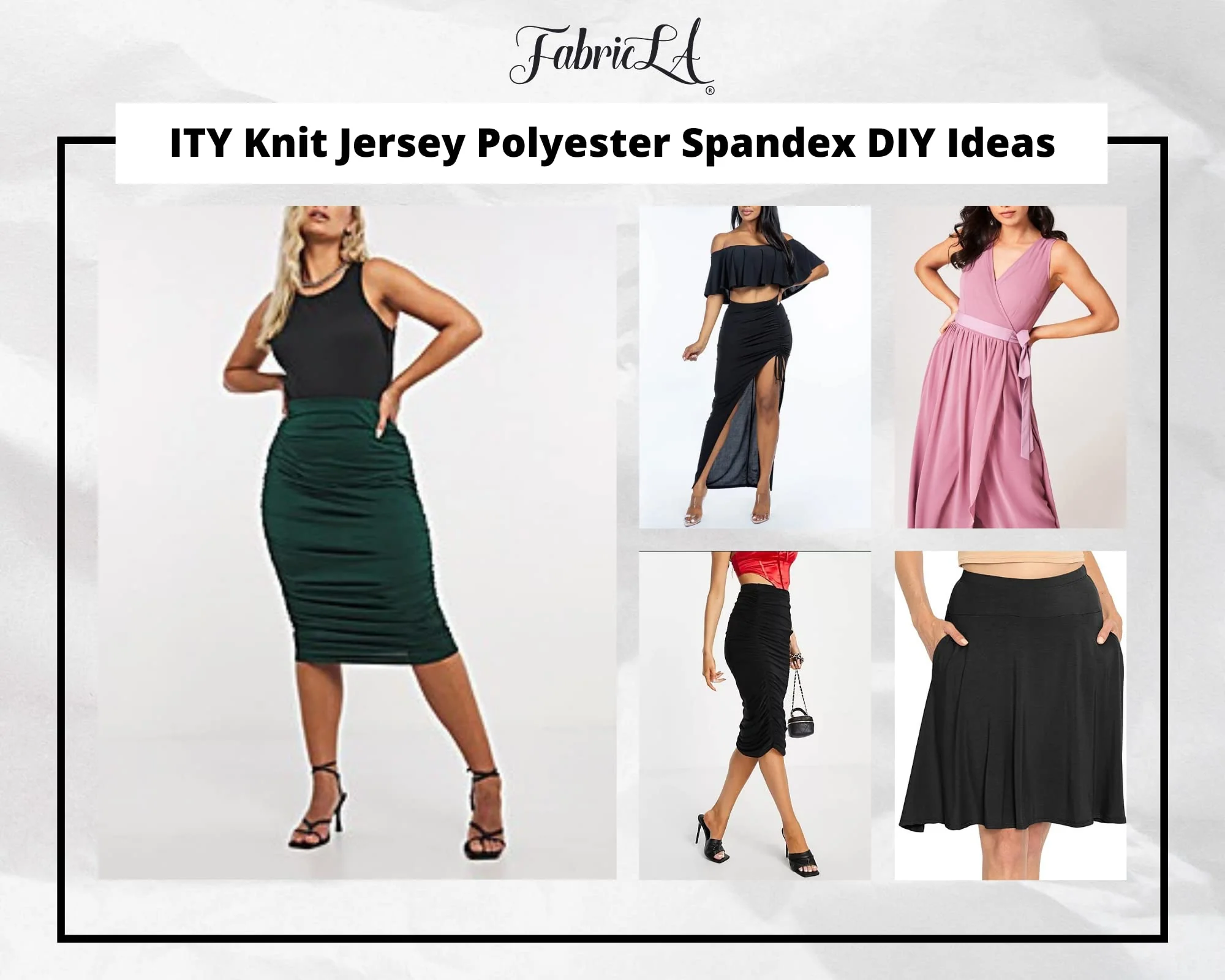 ITY Polyester Spandex Fabric | Black - Image 6