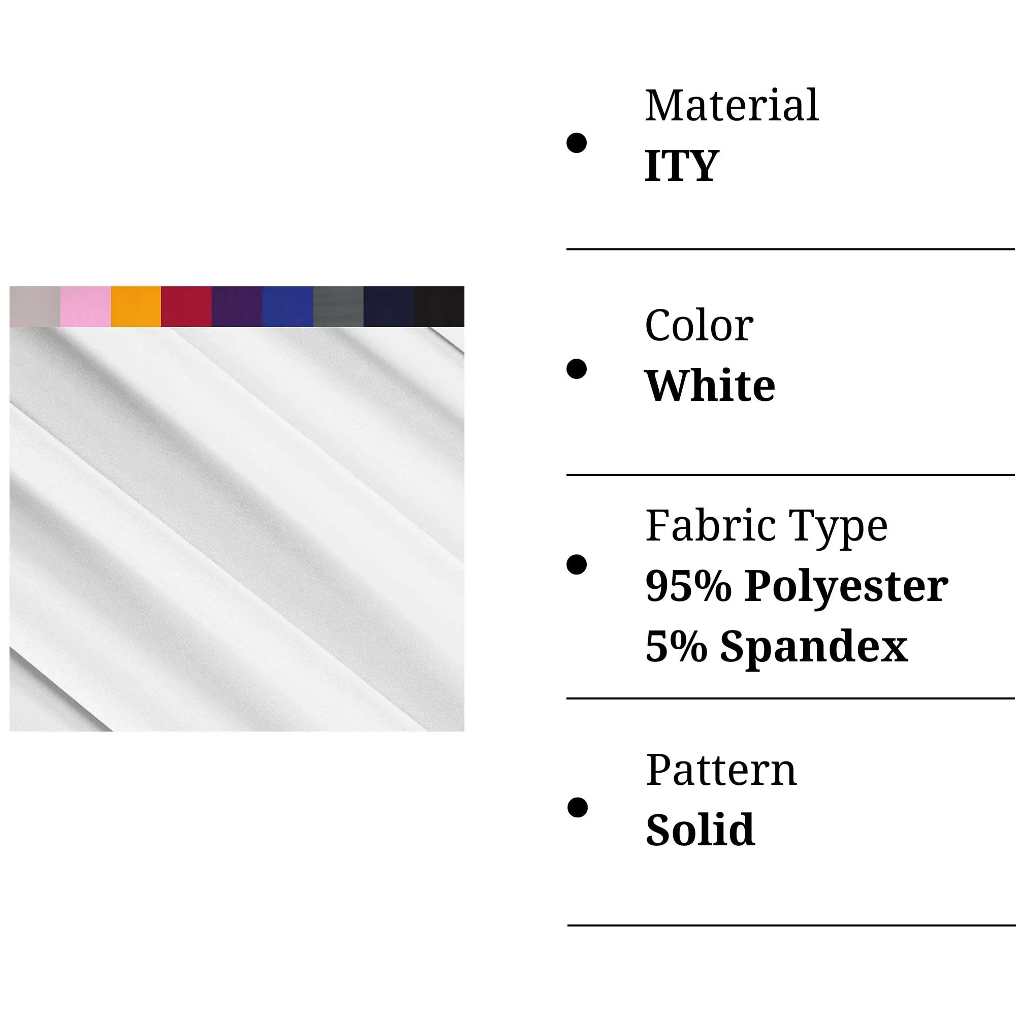 ITY Polyester Spandex Fabric | White - Image 2