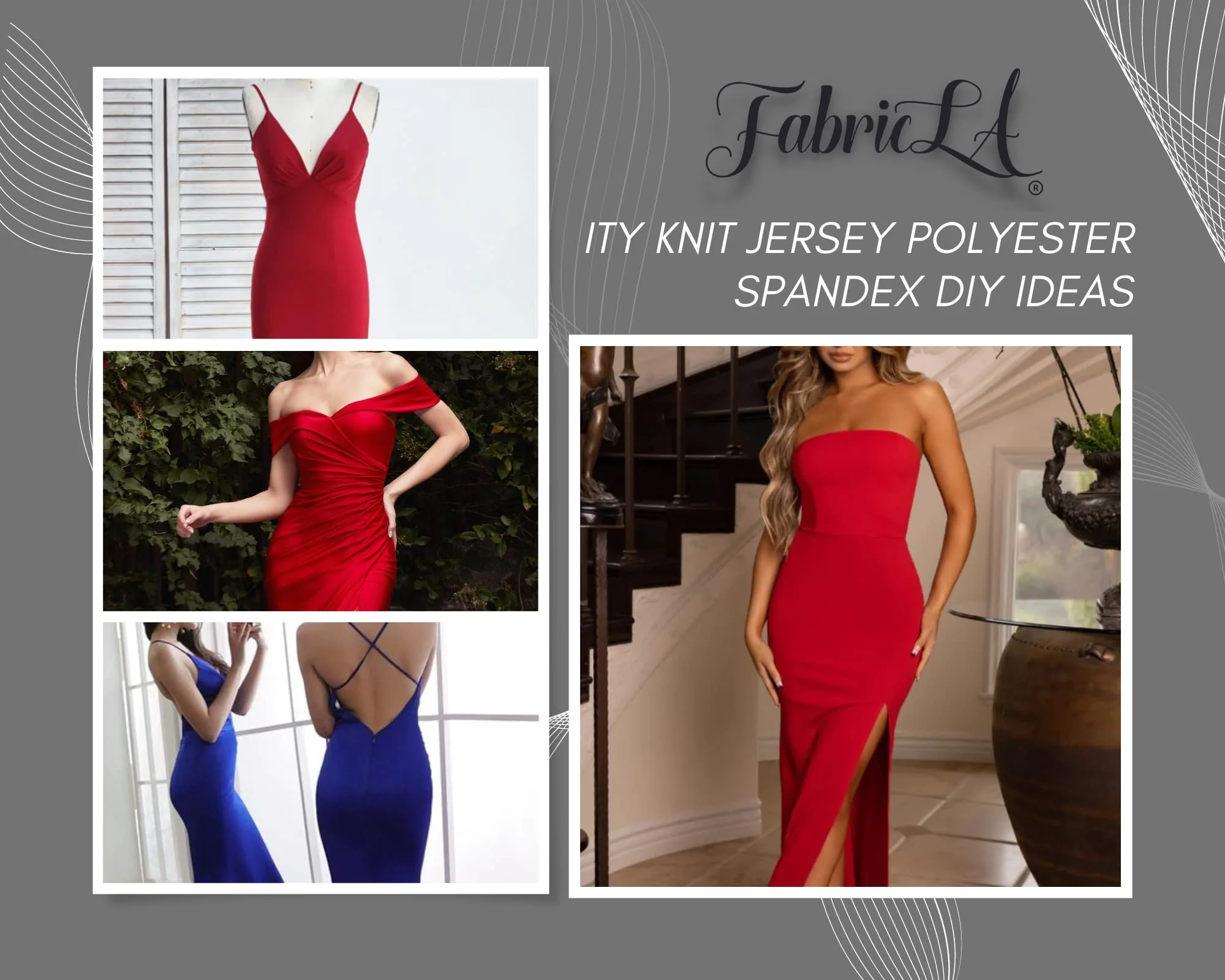 ITY Polyester Spandex Knit Fabric | Red - Image 6