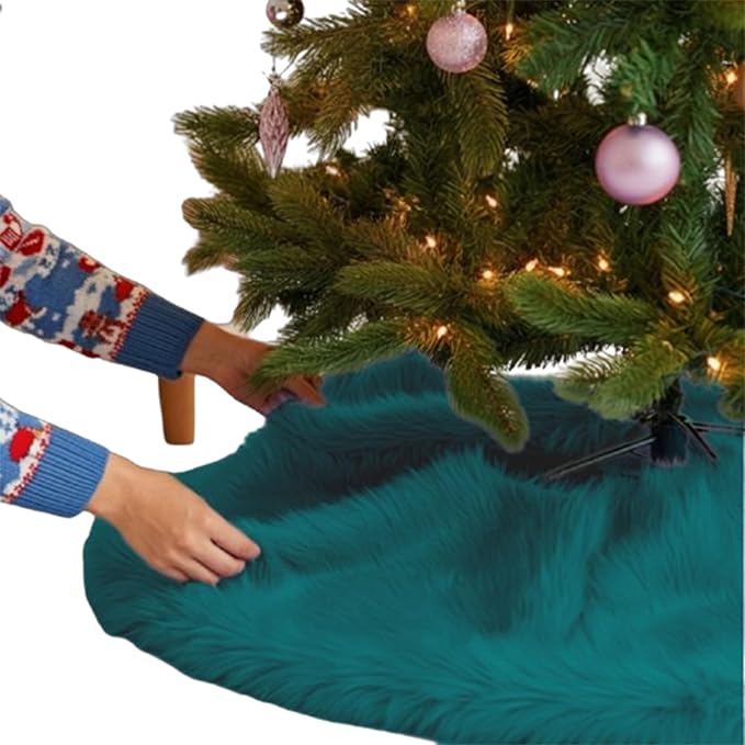 Premium Faux Fur Christmas Tree Skirt - 30" | Holiday Decorations - Image 10