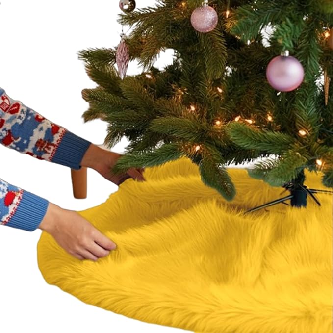 Premium Faux Fur Christmas Tree Skirt - 30" | Holiday Decorations - Image 12