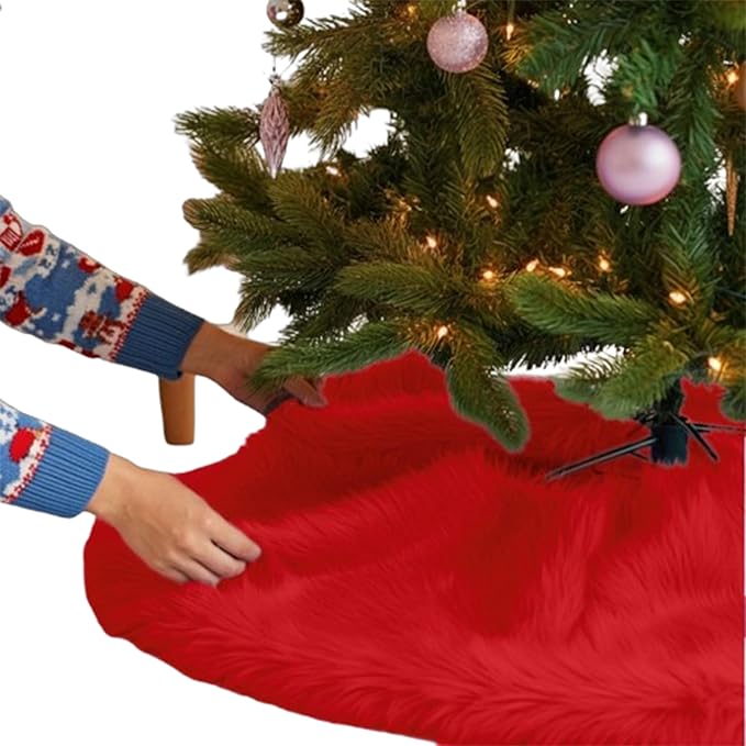 Premium Faux Fur Christmas Tree Skirt - 30" | Holiday Decorations - Image 26