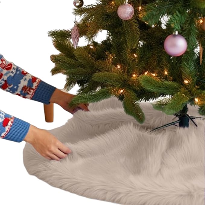 Premium Faux Fur Christmas Tree Skirt – 36 Inch Holiday Decor - Image 18