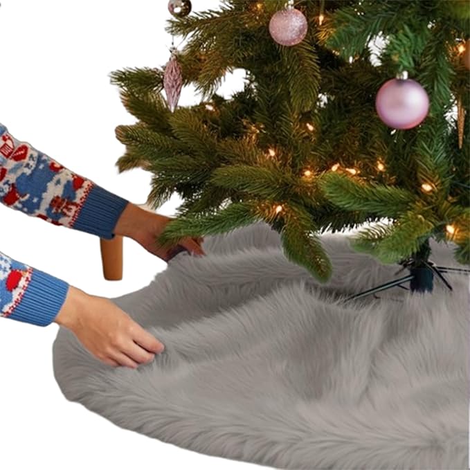 Premium Faux Fur Christmas Tree Skirt - 40" | Luxurious Decorations - Image 26