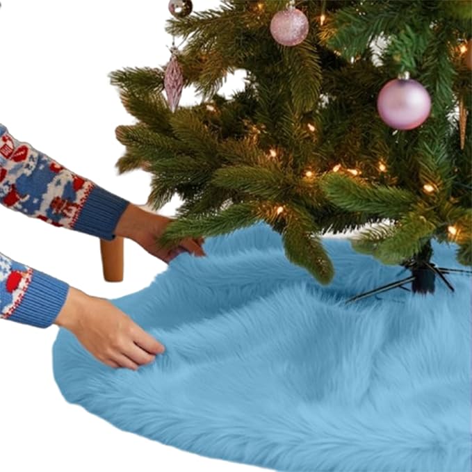 Premium Faux Fur Christmas Tree Skirt - 40" | Luxurious Decorations - Image 3