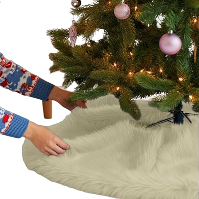 Premium Faux Fur Christmas Tree Skirt - 40" | Luxurious Decorations - Image 5