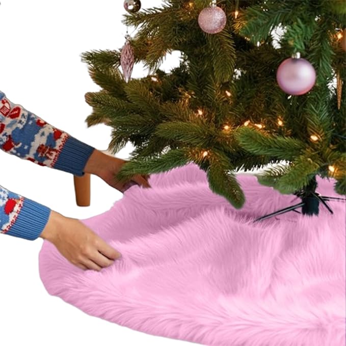 Premium Faux Fur Christmas Tree Skirt - 48 Inch | Luxurious Decoration - Image 5