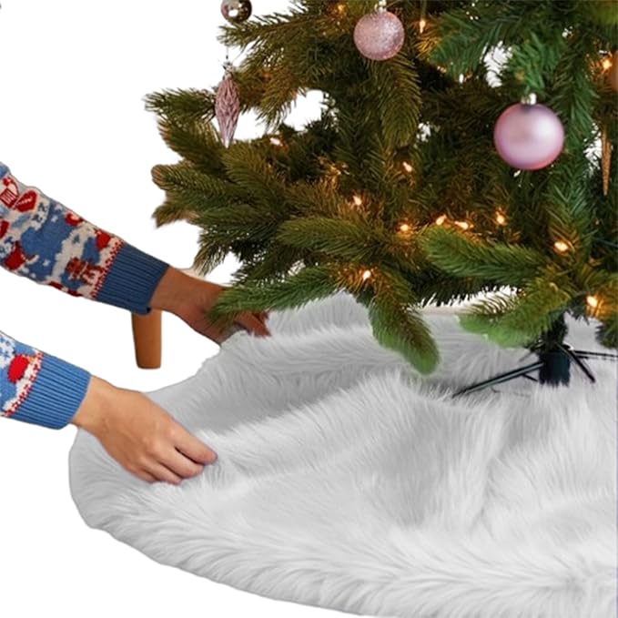 Premium Faux Fur Christmas Tree Skirt - 60 Inch | Luxurious Decoration - Image 30