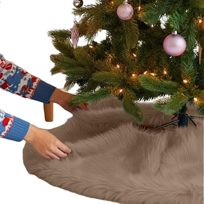 Premium Faux Fur Christmas Tree Skirt - 60 Inch | Luxurious Decoration - Image 5