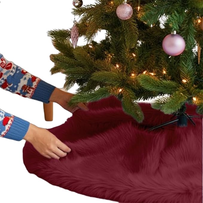 Premium Faux Fur Christmas Tree Skirt - 60 Inch | Luxurious Decoration - Image 8
