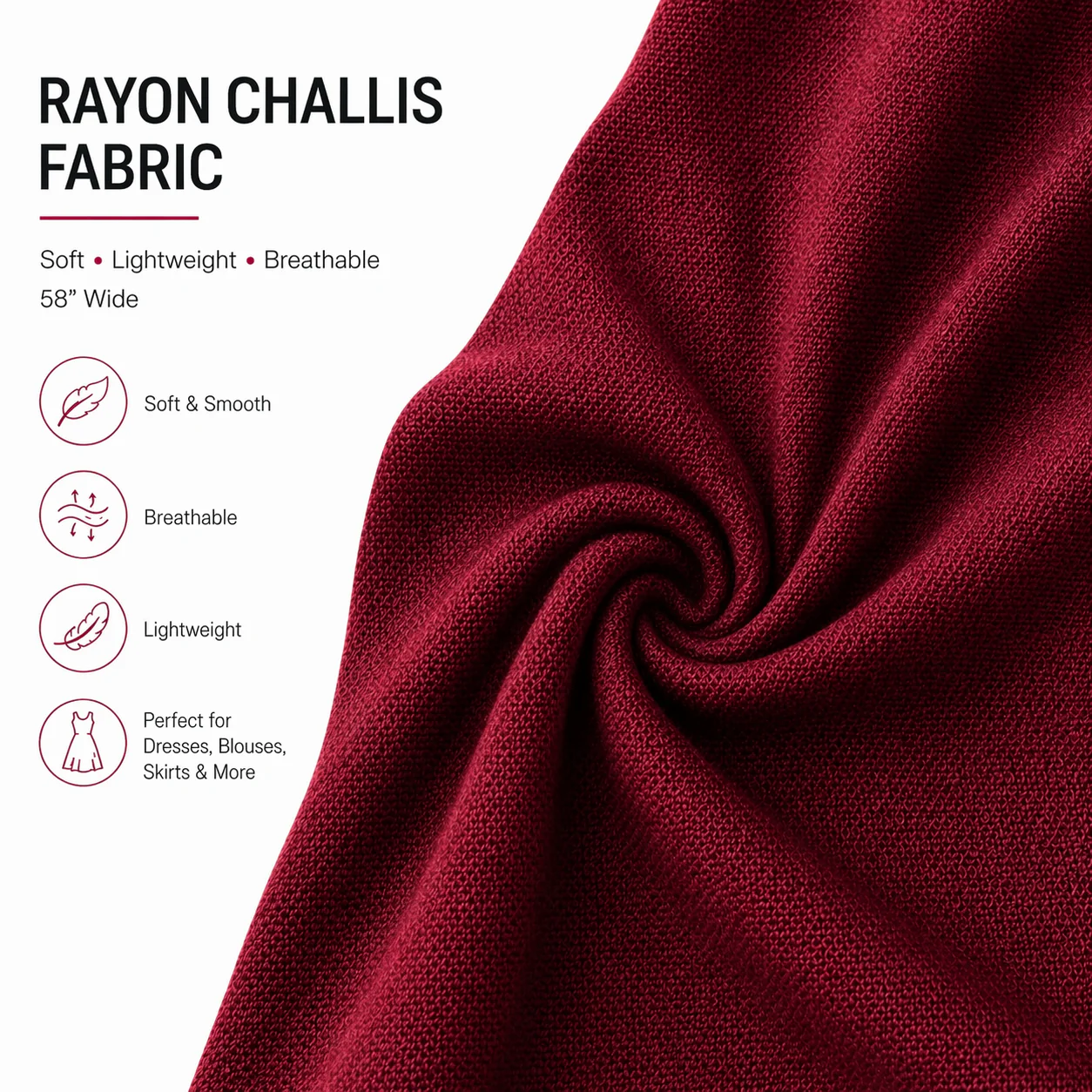 Rayon Challis Fabric by the Yard – Lightweight, Soft & Flowy - Image 8